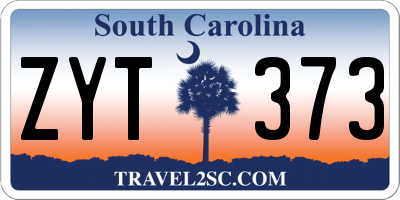 SC license plate ZYT373