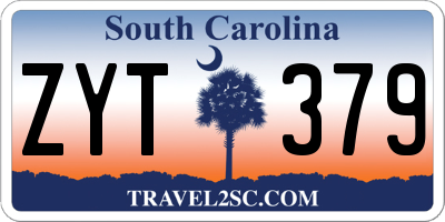 SC license plate ZYT379