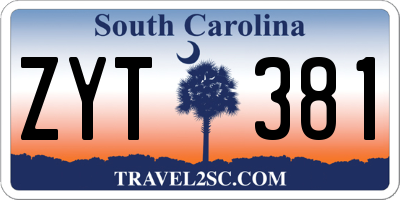 SC license plate ZYT381