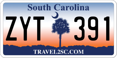 SC license plate ZYT391