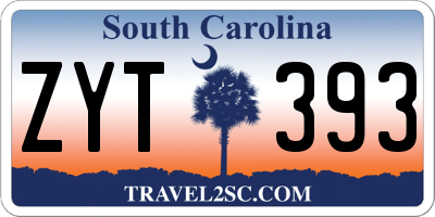 SC license plate ZYT393