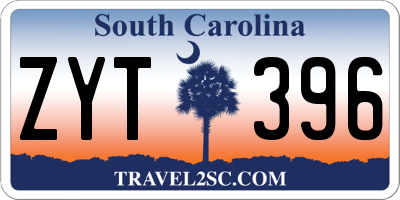 SC license plate ZYT396