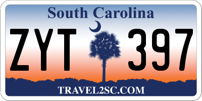 SC license plate ZYT397