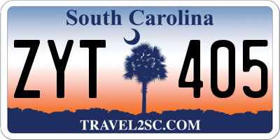 SC license plate ZYT405