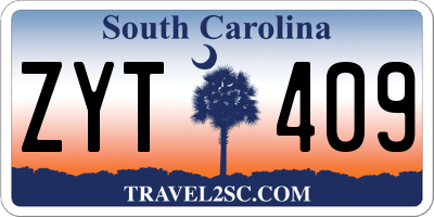 SC license plate ZYT409