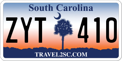 SC license plate ZYT410