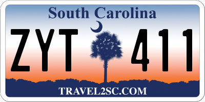 SC license plate ZYT411