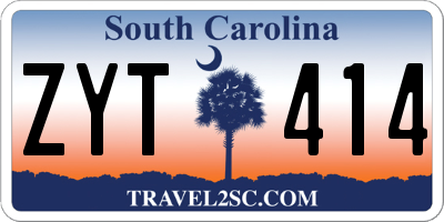 SC license plate ZYT414