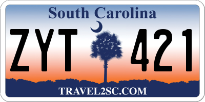 SC license plate ZYT421