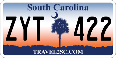 SC license plate ZYT422