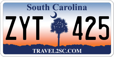 SC license plate ZYT425