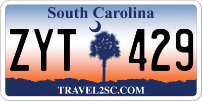 SC license plate ZYT429