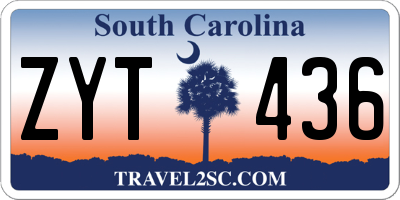SC license plate ZYT436