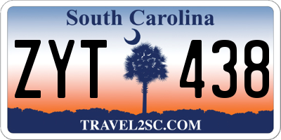 SC license plate ZYT438