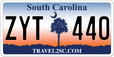 SC license plate ZYT440