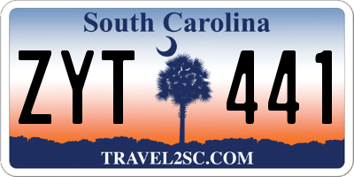 SC license plate ZYT441