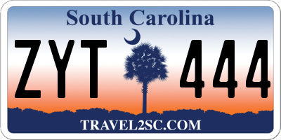 SC license plate ZYT444