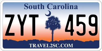 SC license plate ZYT459