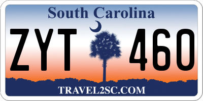 SC license plate ZYT460