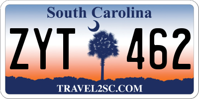 SC license plate ZYT462