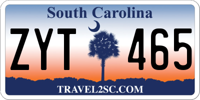 SC license plate ZYT465