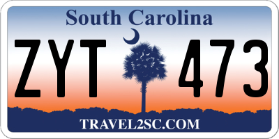 SC license plate ZYT473