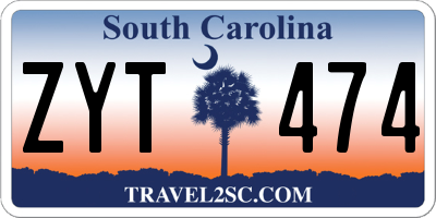 SC license plate ZYT474