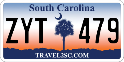 SC license plate ZYT479