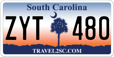 SC license plate ZYT480