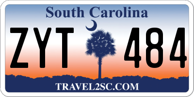 SC license plate ZYT484