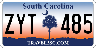 SC license plate ZYT485