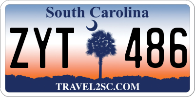 SC license plate ZYT486