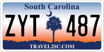 SC license plate ZYT487