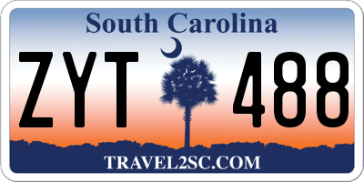 SC license plate ZYT488
