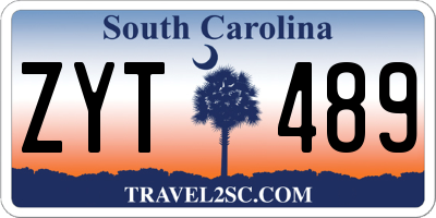 SC license plate ZYT489