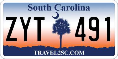 SC license plate ZYT491