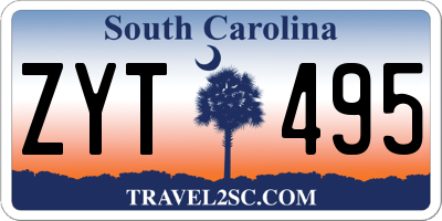 SC license plate ZYT495