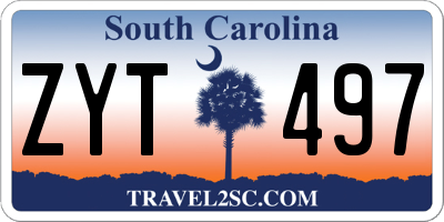 SC license plate ZYT497