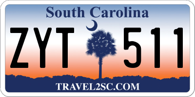 SC license plate ZYT511