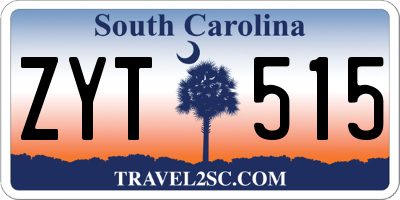 SC license plate ZYT515