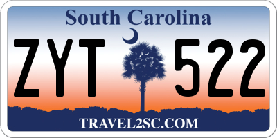 SC license plate ZYT522
