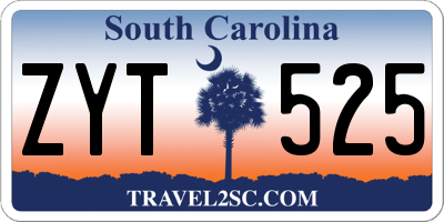 SC license plate ZYT525