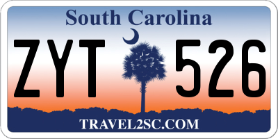 SC license plate ZYT526
