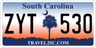 SC license plate ZYT530