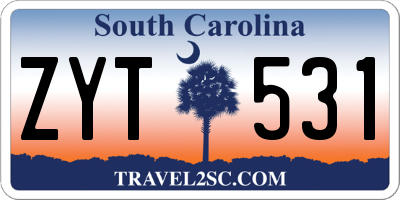 SC license plate ZYT531