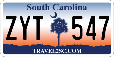 SC license plate ZYT547