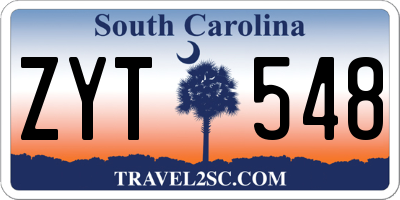 SC license plate ZYT548