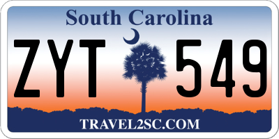 SC license plate ZYT549
