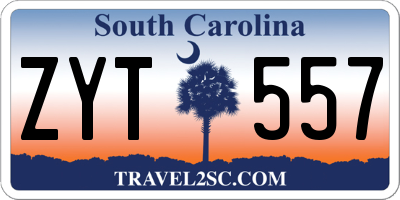 SC license plate ZYT557