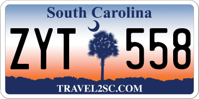 SC license plate ZYT558